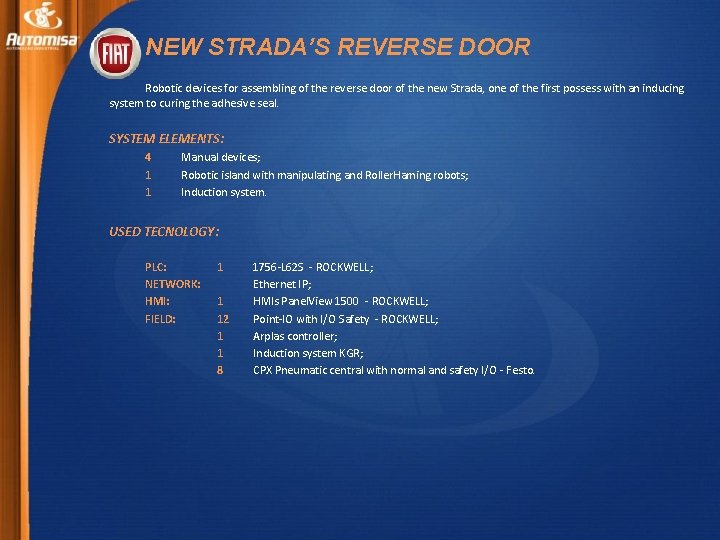 NEW STRADA’S REVERSE DOOR Robotic devices for assembling of the reverse door of the