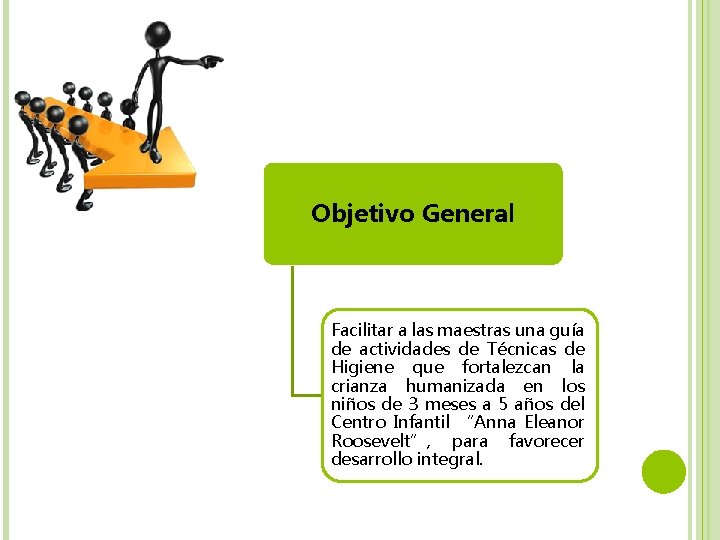 Objetivo General Facilitar a las maestras una guía de actividades de Técnicas de Higiene