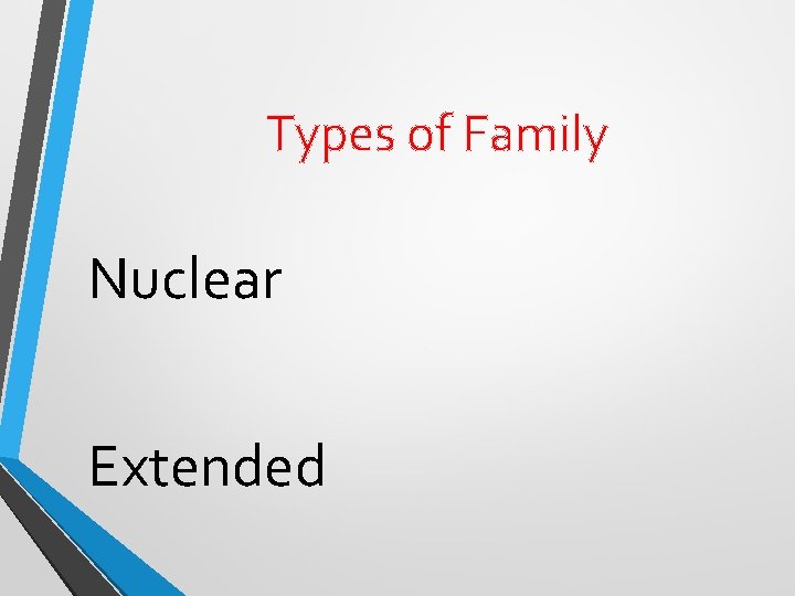 Types of Family Nuclear Extended 