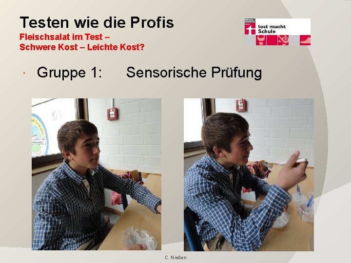 Testen wie die Profis Fleischsalat im Test – Schwere Kost – Leichte Kost? Gruppe