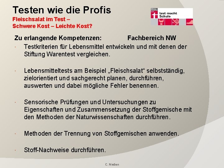 Testen wie die Profis Fleischsalat im Test – Schwere Kost – Leichte Kost? Zu