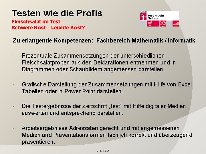 Testen wie die Profis Fleischsalat im Test – Schwere Kost – Leichte Kost? Zu