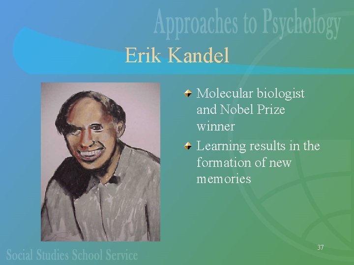 Erik Kandel Molecular biologist and Nobel Prize winner Learning results in the formation of
