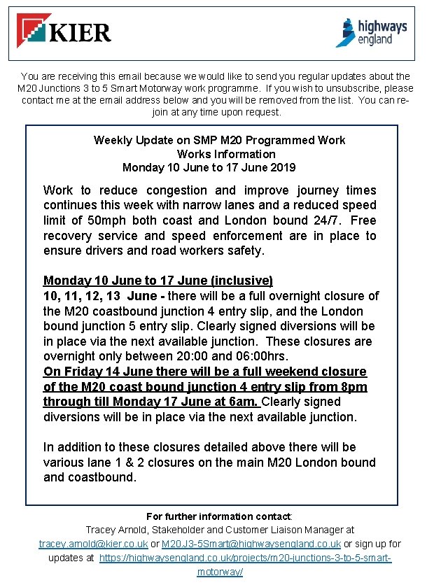 You are receiving this email because we would like to send you regular updates