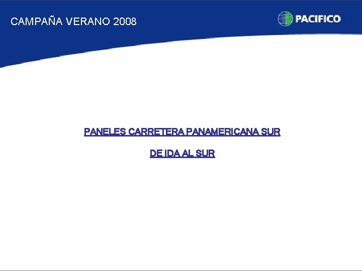 CAMPAÑA VERANO 2008 PANELES CARRETERA PANAMERICANA SUR DE IDA AL SUR 