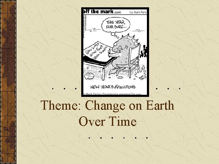 Theme: Change on Earth Over Time 