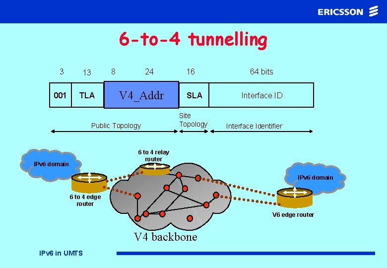 6 -to-4 tunnelling 3 13 8 001 TLA 24 NLA RESV 4_Addr Public Topology