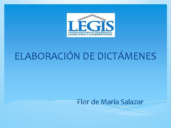 ELABORACIÓN DE DICTÁMENES Flor de María Salazar 