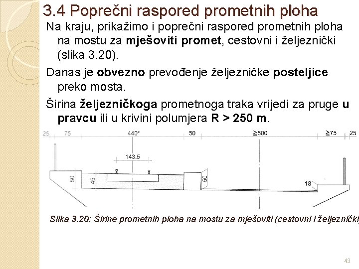 3. 4 Poprečni raspored prometnih ploha Na kraju, prikažimo i poprečni raspored prometnih ploha