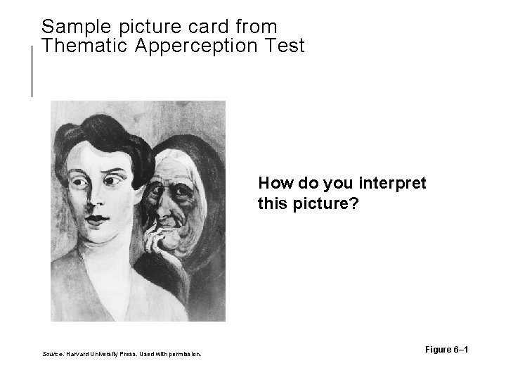 Sample picture card from Thematic Apperception Test How do you interpret this picture? Source: