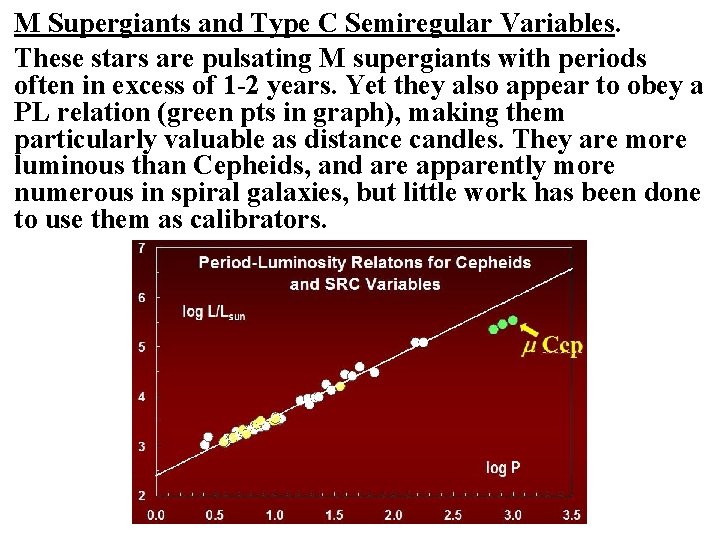 M Supergiants and Type C Semiregular Variables. These stars are pulsating M supergiants with