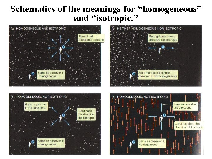 Schematics of the meanings for “homogeneous” and “isotropic. ” 