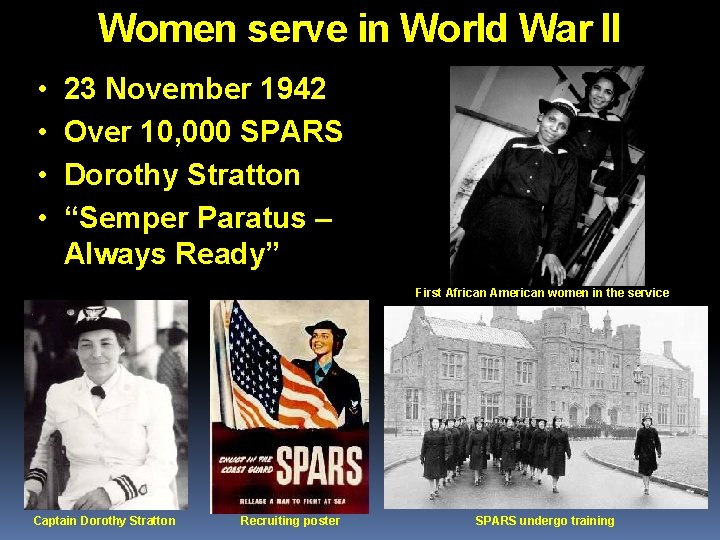 Women serve in World War II • • 23 November 1942 Over 10, 000