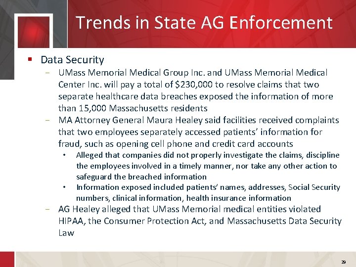 Trends in State AG Enforcement § Data Security − UMass Memorial Medical Group Inc.