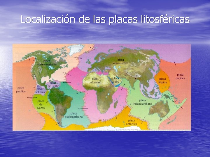 Localización de las placas litosféricas 