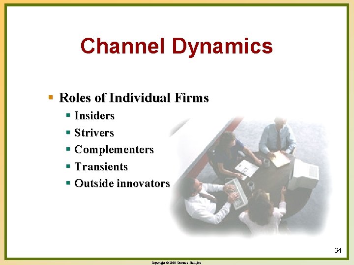 Channel Dynamics § Roles of Individual Firms § Insiders § Strivers § Complementers §