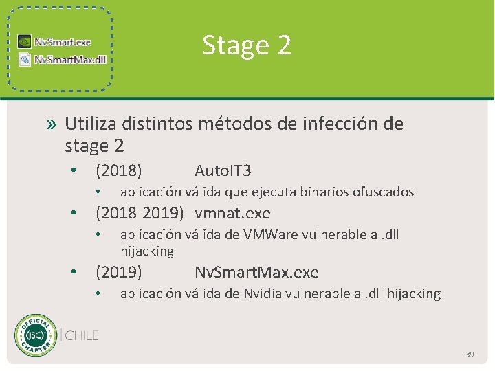 Stage 2 » Utiliza distintos métodos de infección de stage 2 • (2018) •