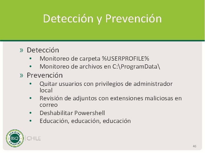 Detección y Prevención » Detección • • Monitoreo de carpeta %USERPROFILE% Monitoreo de archivos
