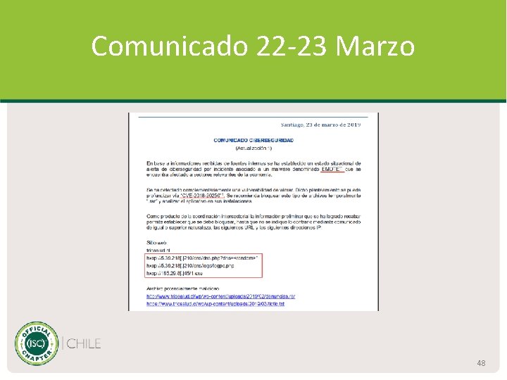 Comunicado 22 -23 Marzo 48 