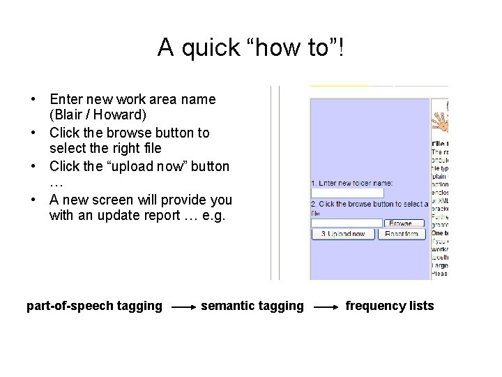 A quick “how to”! • Enter new work area name (Blair / Howard) •