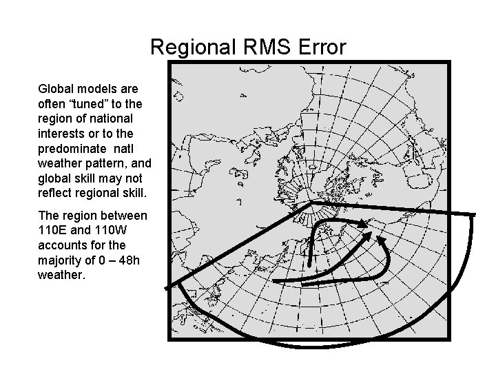 Regional RMS Error Global models are often “tuned” to the region of national interests