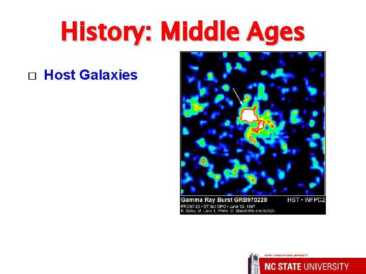 History: Middle Ages � Host Galaxies 