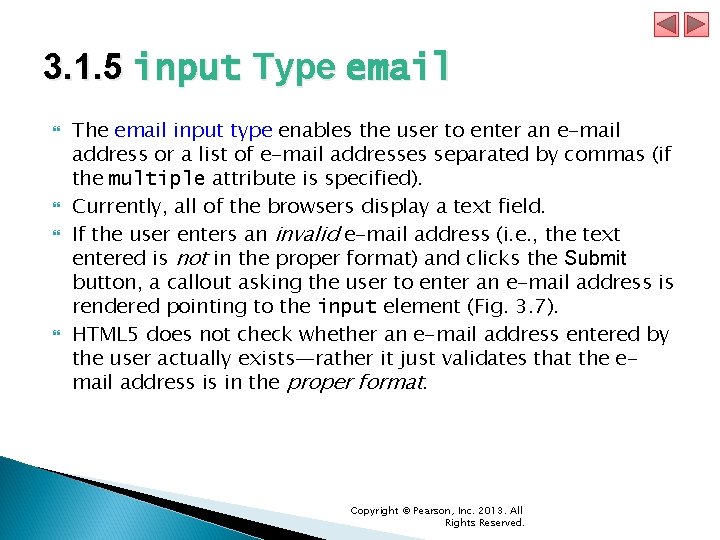 3. 1. 5 input Type email The email input type enables the user to 3. 1. 5 input Type email The email input type enables the user to