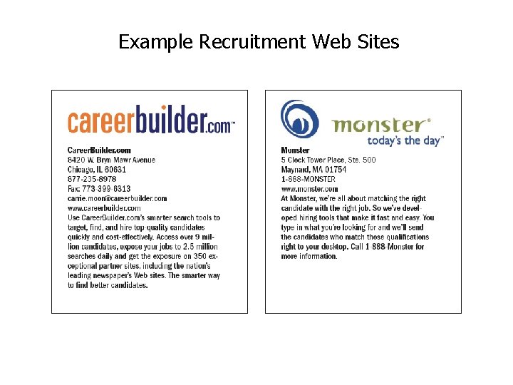 Example Recruitment Web Sites Example Recruitment Web Sites