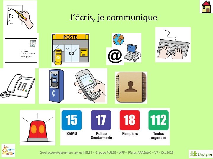 J’écris, je communique POSTE Quel accompagnement après l'IEM ? - Groupe PULSE – APF