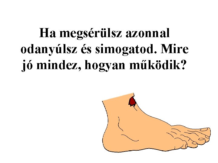 Ha megsérülsz azonnal odanyúlsz és simogatod. Mire jó mindez, hogyan működik? 