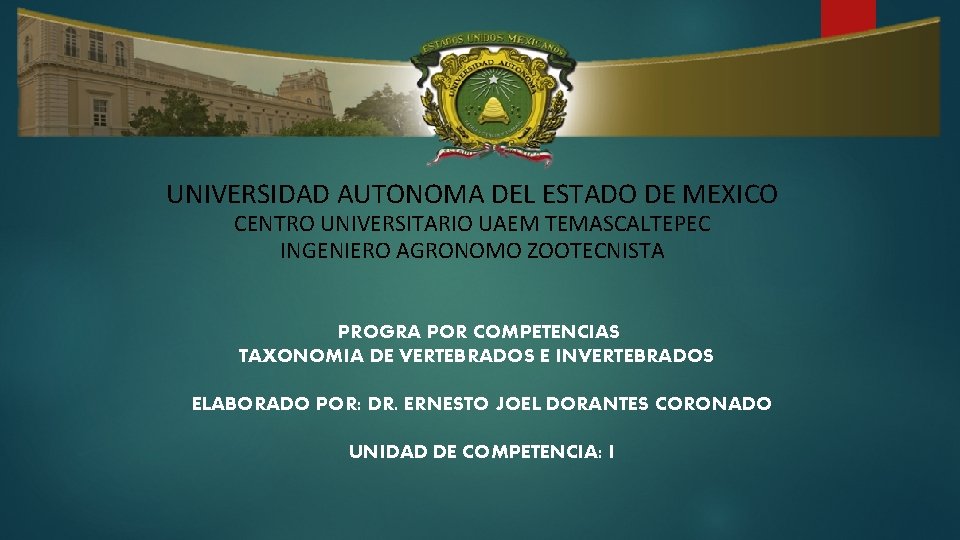 UNIVERSIDAD AUTONOMA DEL ESTADO DE MEXICO CENTRO UNIVERSITARIO UAEM TEMASCALTEPEC INGENIERO AGRONOMO ZOOTECNISTA PROGRA