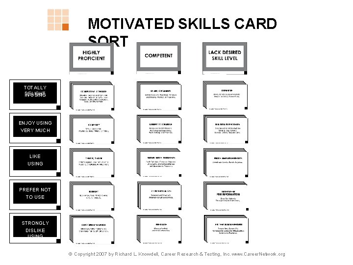 MOTIVATED SKILLS CARD SORT TOTALLY DELIGHT IN USING ENJOY USING VERY MUCH LIKE USING