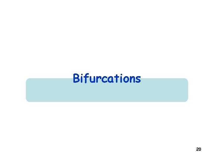 Bifurcations 20 