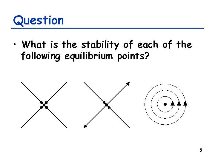 Question • What is the stability of each of the following equilibrium points? 5