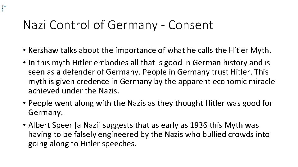 . . " " [3] [ 3 ] Nazi Control of Germany - Consent