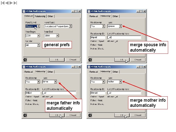 general prefs merge father info automatically merge spouse info automatically merge mother info automatically