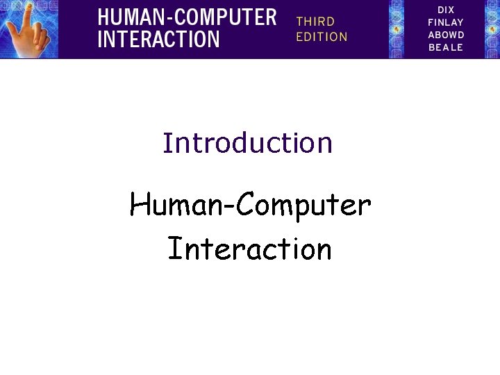 Introduction Human-Computer Interaction 