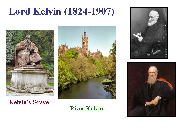 Lord Kelvin (1824 -1907) Kelvin’s Grave River Kelvin 