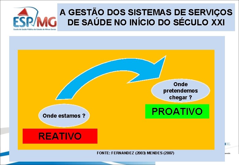 A GESTÃO DOS SISTEMAS DE SERVIÇOS DE SAÚDE NO INÍCIO DO SÉCULO XXI Onde