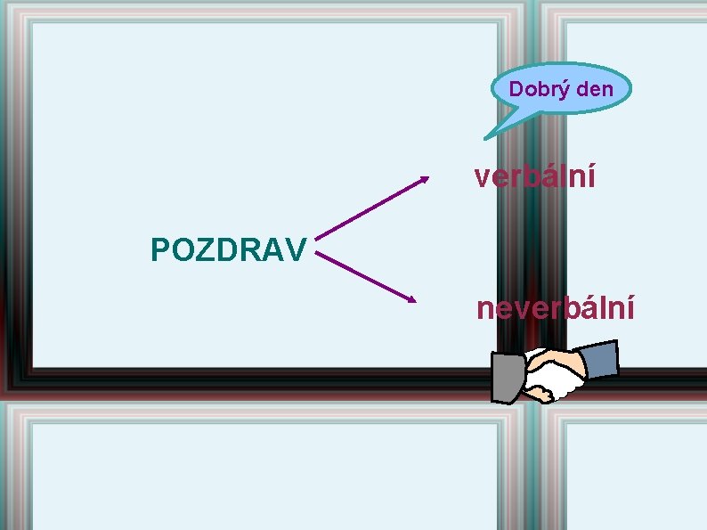 Dobrý den verbální POZDRAV neverbální Dobrý den verbální POZDRAV neverbální