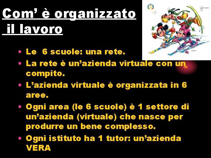 Com’ è organizzato il lavoro • Le 6 scuole: una rete. • La rete