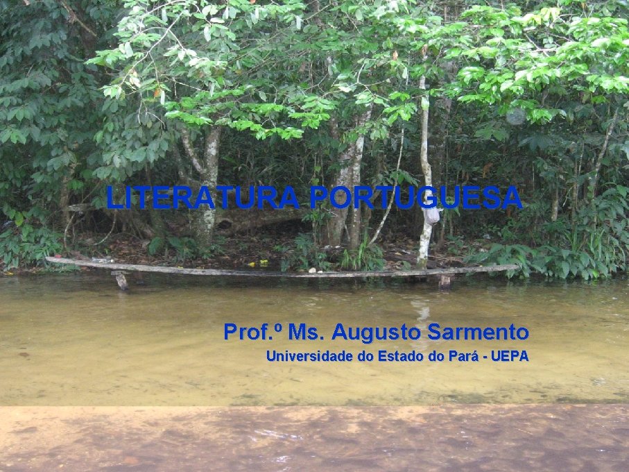 LITERATURA PORTUGUESA Prof. º Ms. Augusto Sarmento Universidade do Estado do Pará - UEPA