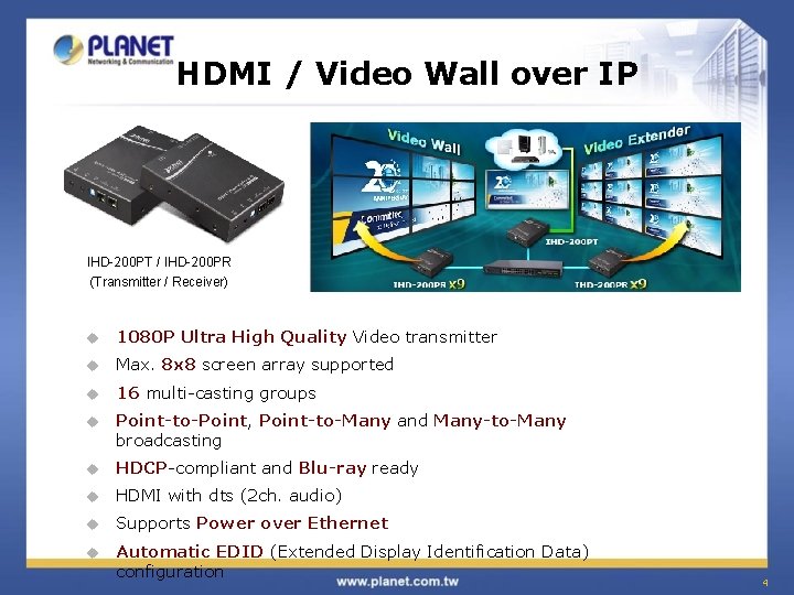 HDMI / Video Wall over IP IHD-200 PT / IHD-200 PR (Transmitter / Receiver)