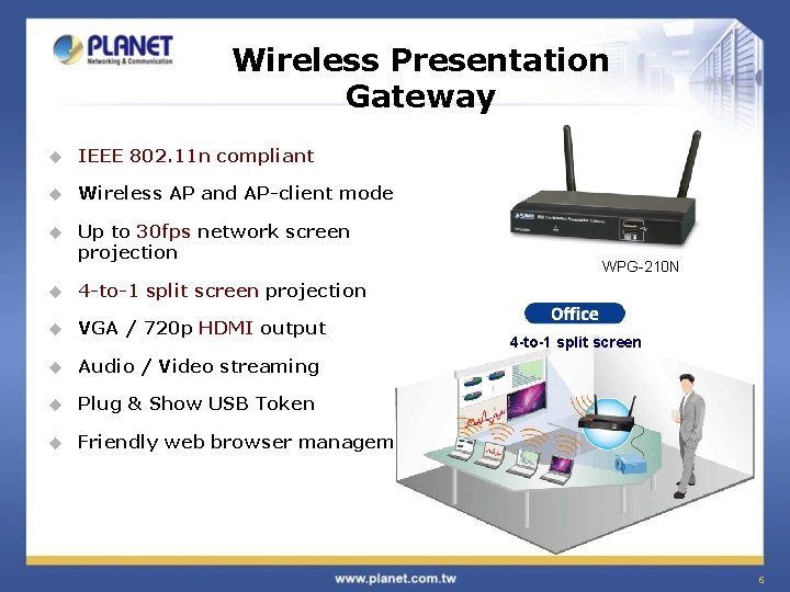 Wireless Presentation Gateway u IEEE 802. 11 n compliant u Wireless AP and AP-client