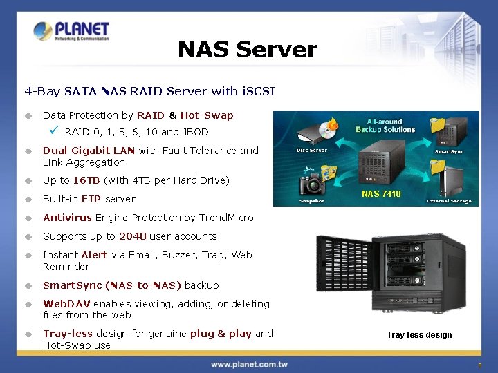 NAS Server 4 -Bay SATA NAS RAID Server with i. SCSI u Data Protection