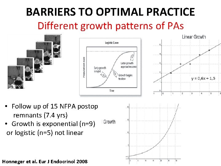 BARRIERS TO OPTIMAL PRACTICE Different growth patterns of PAs • Follow up of 15