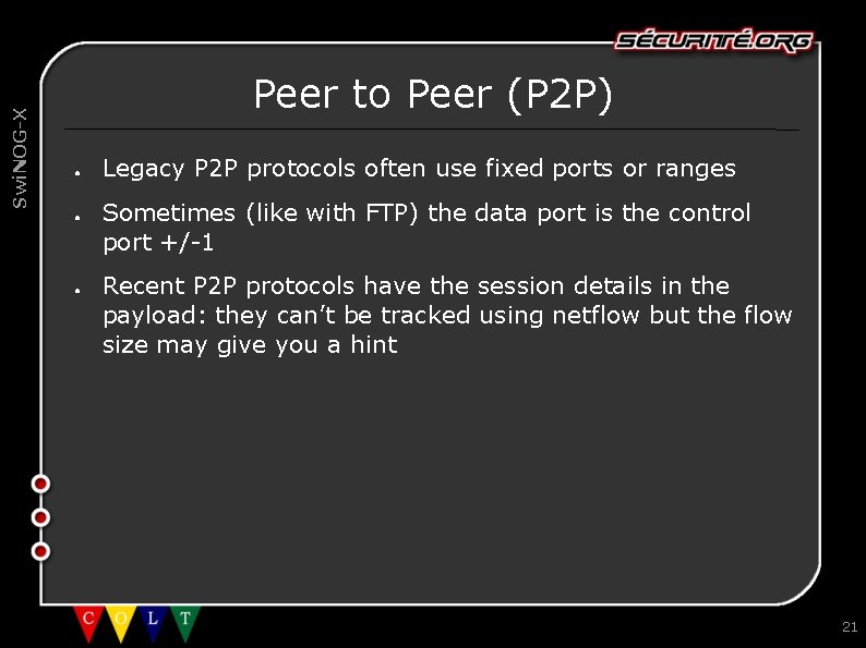 Swi. NOG-X Peer to Peer (P 2 P) ● ● ● Legacy P 2