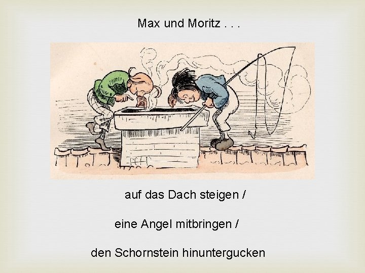 Max und Moritz. . . auf das Dach steigen / eine Angel mitbringen / Max und Moritz. . . auf das Dach steigen / eine Angel mitbringen /