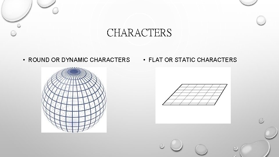 CHARACTERS • ROUND OR DYNAMIC CHARACTERS • FLAT OR STATIC CHARACTERS 