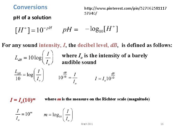 Conversions p. H of a solution http: //www. pinterest. com/pin/527062581117 57940/ For any sound Conversions p. H of a solution http: //www. pinterest. com/pin/527062581117 57940/ For any sound